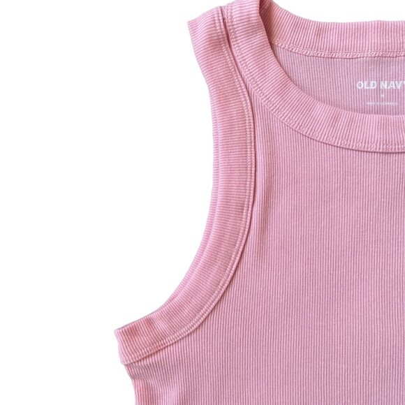 Old Navy girls medium pink stretchy ribbed sleeveless pullover tank top NWT - Picture 3 of 7